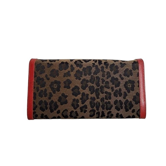 Authentic FENDI leopard pattern canvas leather bifold wallet - Picture 2 of 7